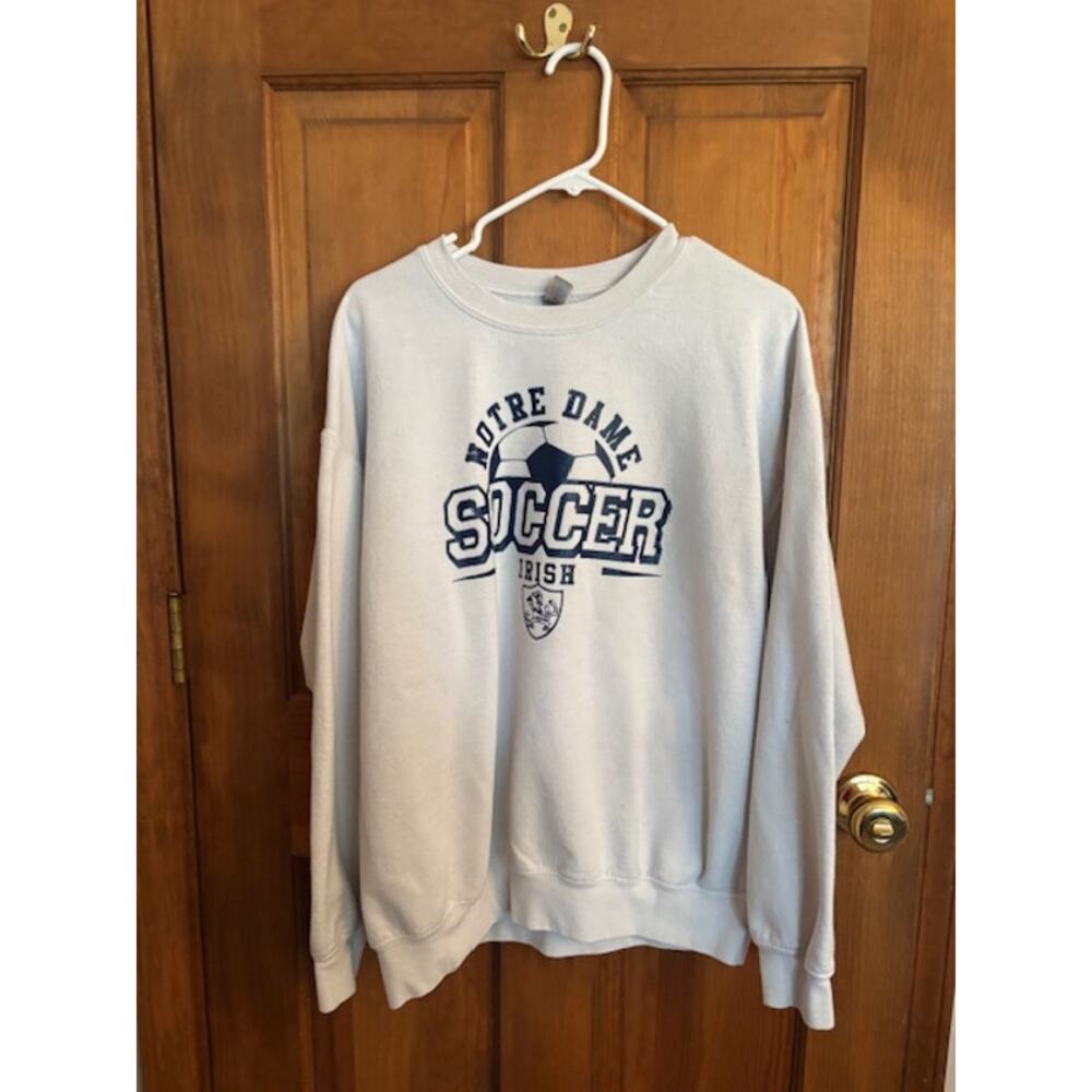 Notre Dane Fighting Irish White Soccer Sweatshirt Size Large